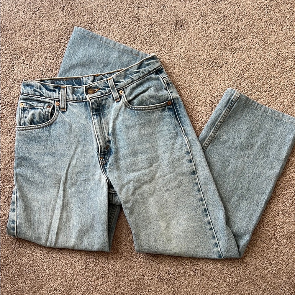 Levi's Blue Flare Wide Leg Jeans Vintage Style